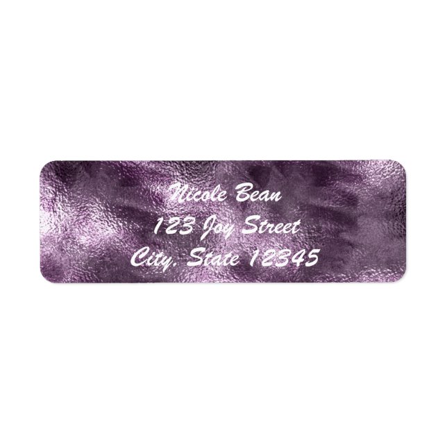 Purple Faux Foil Glamor Chic Invitation (Devant)