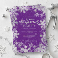 Purple Faux Foil Snowflakes Christmas Party