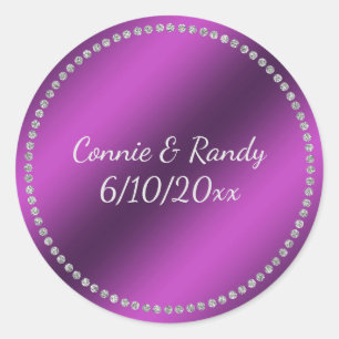 Purple Faux Foil Wedding Sticker