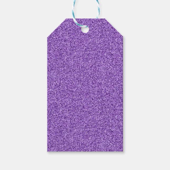 Purple faux glitter gift tags (Front)