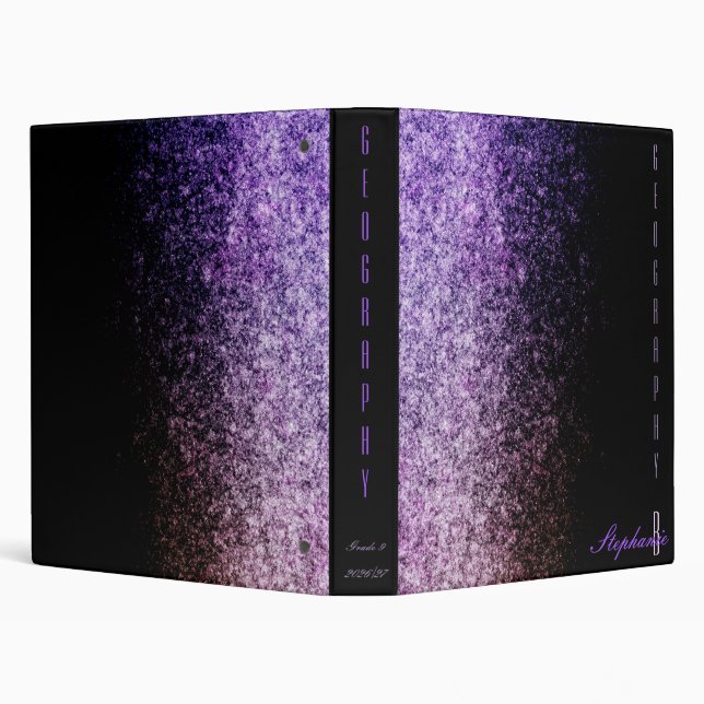 Purple faux glitter gradient and black chic binder (Background)