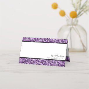 Purple Faux Glitter Place Card