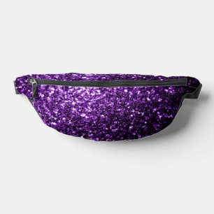 Purple faux glitter sparkles fanny pack