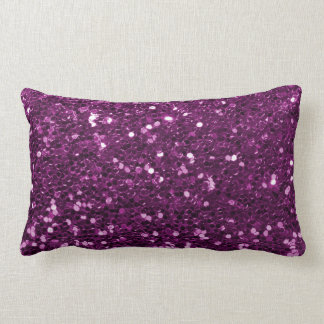 Purple Faux Glitter Sparkles Lumbar Pillow