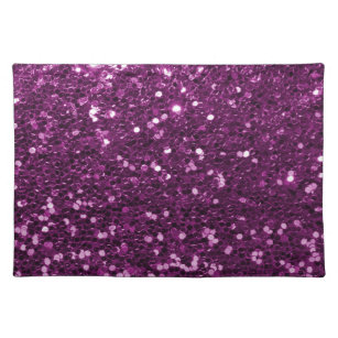 Purple Faux Glitter Sparkles Placemat
