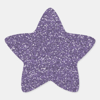 Purple Faux Glitter Star Sticker