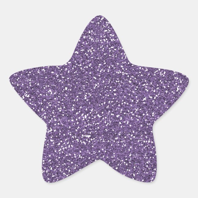 Purple Faux Glitter Star Sticker (Front)