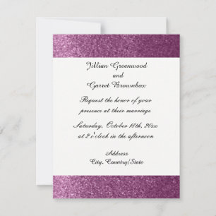 Purple Faux Glitter Wedding Invitation