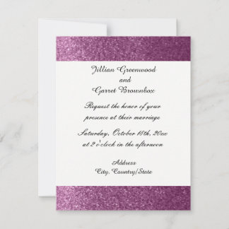 Purple Faux Glitter Wedding Invitation