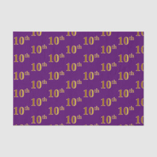 Purple, Faux Gold 10th (Tenth) Event Tissue Paper