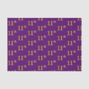 Purple, Faux Gold 11th (Eleventh) Event Tissue Paper