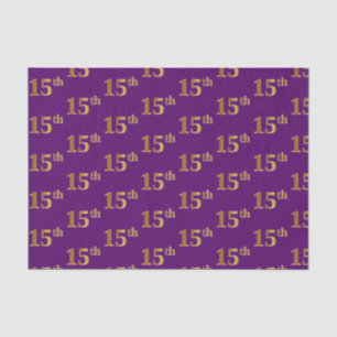 Purple, Faux Gold 15th (Fifteenth) Event Tissue Paper