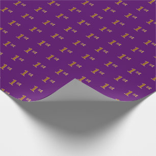 Purple, Faux Gold 1st (First) Event Wrapping Paper