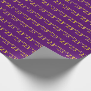 Purple, Faux Gold 23rd (Twenty-Third) Event Wrapping Paper