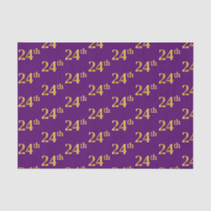 Purple, Faux Gold 24th (Twenty-Fourth) Event Tissue Paper