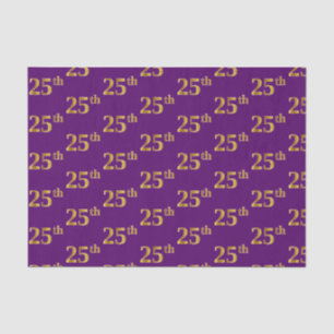 Purple, Faux Gold 25th (Twenty-Fifth) Event Tissue Paper
