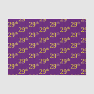 Purple, Faux Gold 29th (Twenty-Ninth) Event Tissue Paper