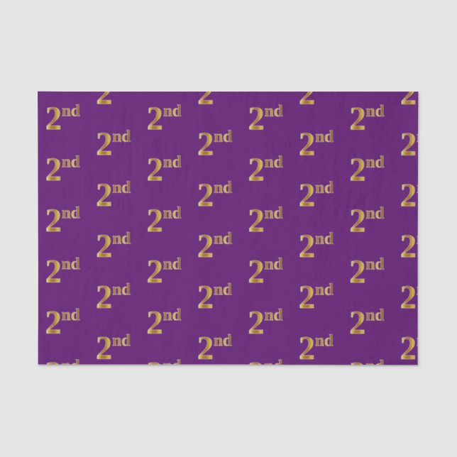 Purple, Faux Gold 2nd (Second) Event Tissue Paper (Front)