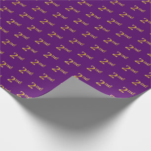Purple, Faux Gold 2nd (Second) Event Wrapping Paper