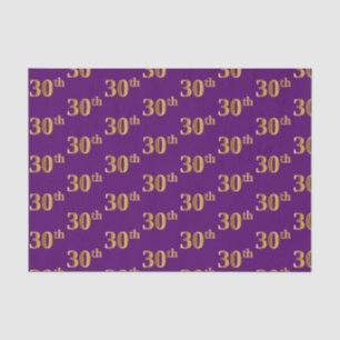 Purple, Faux Gold 30th (Thirtieth) Event Tissue Paper