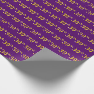 Purple, Faux Gold 30th (Thirtieth) Event Wrapping Paper