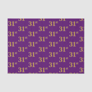Purple, Faux Gold 31st (Thirty-First) Event Tissue Paper