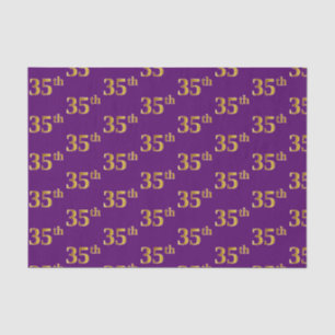 Purple, Faux Gold 35th (Thirty-Fifth) Event Tissue Paper