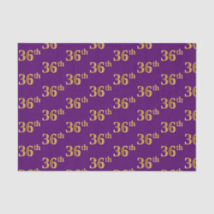 Purple, Faux Gold 36th (Thirty-Sixth) Event Tissue Paper