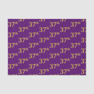 Purple, Faux Gold 37th (Thirty-Seventh) Event Tissue Paper