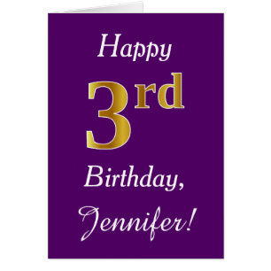 Purple, Faux Gold 3ème anniversaire + Nom personna