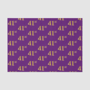 Purple, Faux Gold 41st (Forty-First) Event Tissue Paper