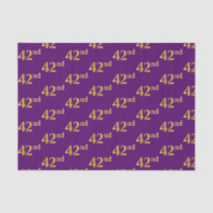 Purple, Faux Gold 42nd (Forty-Second) Event Tissue Paper
