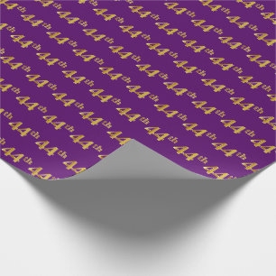 Purple, Faux Gold 44th (Forty-Fourth) Event Wrapping Paper