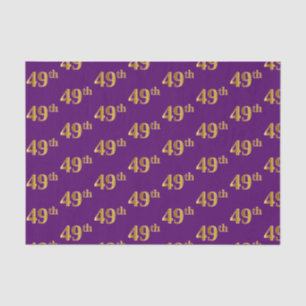 Purple, Faux Gold 49th (Forty-Ninth) Event Tissue Paper