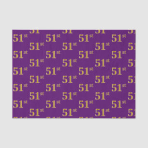 Purple, Faux Gold 51st (Fifty-First) Event Tissue Paper