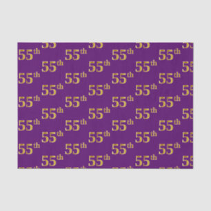 Purple, Faux Gold 55th (Fifty-Fifth) Event Tissue Paper