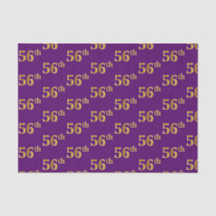 Purple, Faux Gold 56th (Fifty-Sixth) Event Tissue Paper