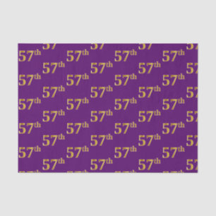 Purple, Faux Gold 57th (Fifty-Seventh) Event Tissue Paper