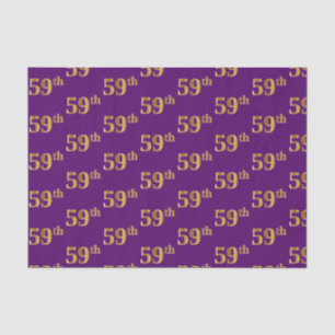 Purple, Faux Gold 59th (Fifty-Ninth) Event Tissue Paper