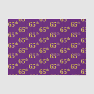 Purple, Faux Gold 65th (Sixty-Fifth) Event Tissue Paper