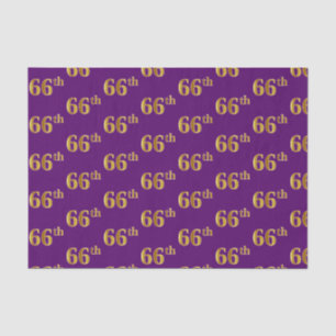 Purple, Faux Gold 66th (Sixty-Sixth) Event Tissue Paper