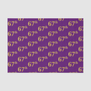Purple, Faux Gold 67th (Sixty-Seventh) Event Tissue Paper