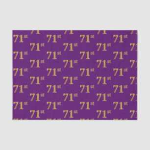 Purple, Faux Gold 71st (Seventy-First) Event Tissue Paper