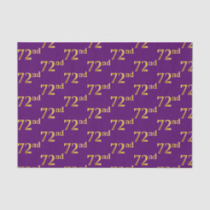 Purple, Faux Gold 72nd (Seventy-Second) Event Tissue Paper