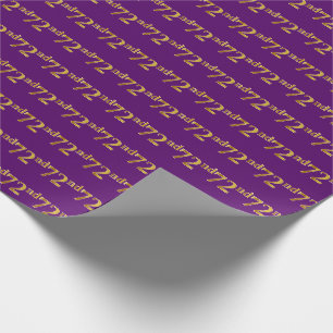 Purple, Faux Gold 72nd (Seventy-Second) Event Wrapping Paper