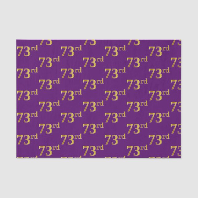 Purple, Faux Gold 73rd (Seventy-Third) Event Tissue Paper (Front)
