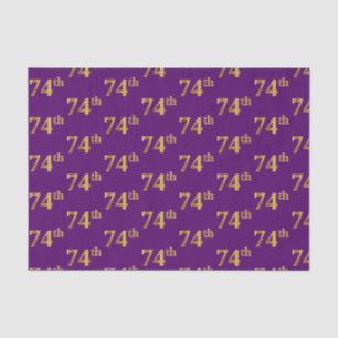 Purple, Faux Gold 74th (Seventy-Fourth) Event Tissue Paper