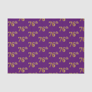 Purple, Faux Gold 76th (Seventy-Sixth) Event Tissue Paper