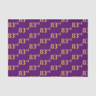 Purple, Faux Gold 83rd (Eighty-Third) Event Tissue Paper