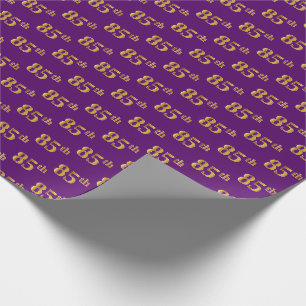 Purple, Faux Gold 85th (Eighty-Fifth) Event Wrapping Paper